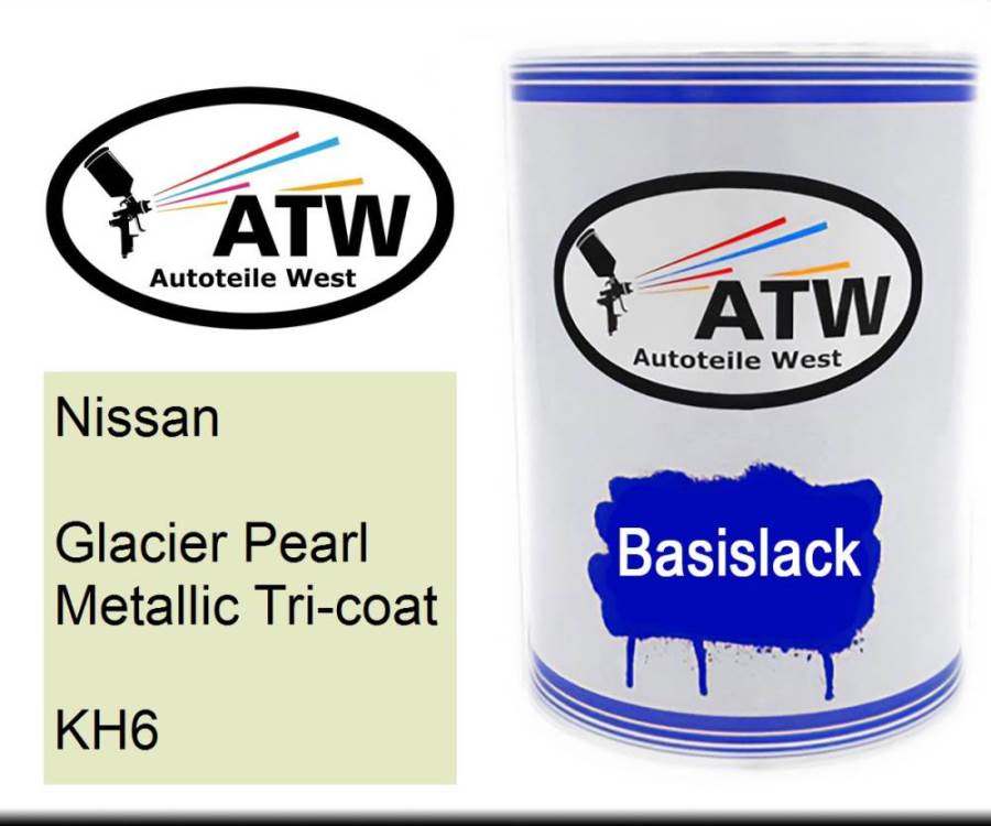 Nissan, Glacier Pearl Metallic Tricoat, KH6: 500ml Lackdose, von ATW Autoteile West.